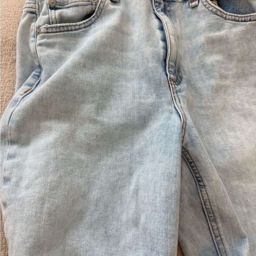 Rag & Bone Nina High Rise Cigarette Jeans 28 Light Wash Distressed Raw Hem - Picture 4 of 6